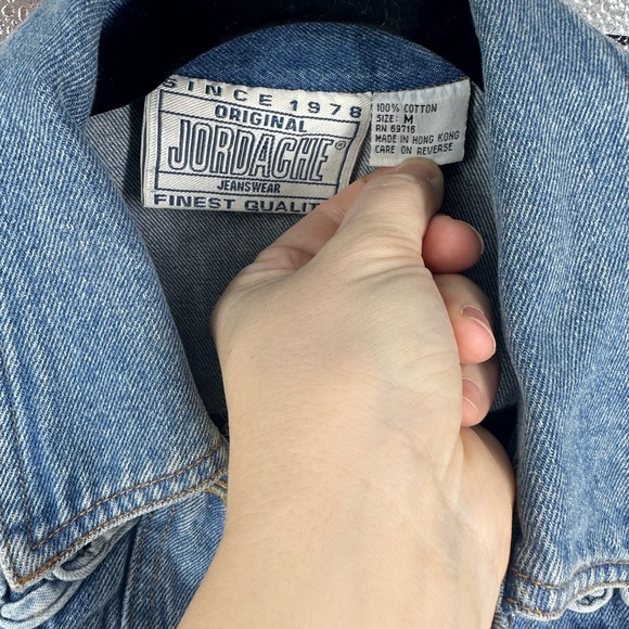 Vintage Jordache Jean Jacket Denim Crop GUC medium - Picture 3 of 7